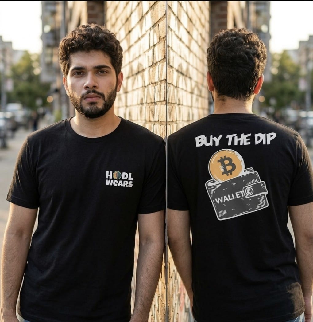 Buy The Dip, Vintage Black Bitcoin T-Shirt - Image 3